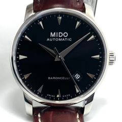 【未使用】ミドー　MIDO　バロンチェッリ　M8600.4.18.8　自動巻　デイト表示　裏スケ　黒　革ベルト