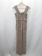 ◇ ⊂ coca コカ シャーリングフリル オールインワン サイズL ブラウン系 レディース E  【1410290070970】