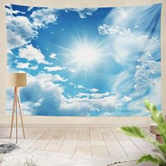 残1★青い空と白い雲デジタルアート家の装飾アートタペストリー