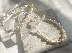 淡水パールホワイトブレスレット