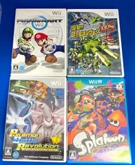 Wii/Wii U ゲームソフト【マリオカート/ポケモンバトルレボリューション/突撃‼︎ファミコンウォーズVS/スプラトゥーン】4点　まとめ売り