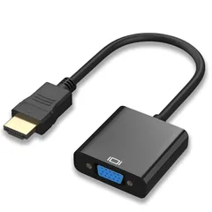 新品 【2個入り】HDMI-VGA(D-SUB)変換アダプタ ケーブル ブラック 1080p対応 HDMI オス to VGA メスアダプタノートPC、パソコン、デスクトップ、モニター、ディスプレイ、プロジェクター、HDTV、Chromebook、Raspbe