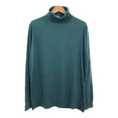 90年代 USA製 Polo by Ralph Lauren ポロ ラルフローレン タートルネック 長袖Ｔシャツ ワンポイントロゴ (メンズ L) 中古 古着 R1887