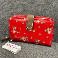 【NPA】タグ付き Cath Kidston キャスキッドソン ウォレット 折財布 折り財布 花柄 レッド 赤