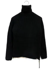 【完売品】HIROMI TSUYOSHI ヘビーニットコート　グリーン 大きいサイズ】カラーブロッキングニットチュニック(ニット