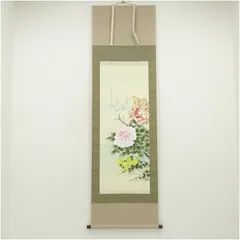 掛軸　富貴花の図　佐藤純吉　日本画　絵画 佐藤純吉筆 富貴花 肉筆紙本掛軸（共箱）掛け軸 床の間 書