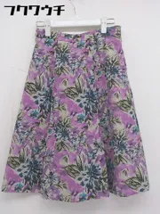 ◇ NATURAL BEAUTY ナチュラルビューティー 総柄 膝下丈 フレア スカート サイズ36 パープル マルチ レディース  【中古】 【1108100007581】