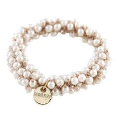 【パールナチュラル × ワンサイズ】[Cream dot. クリームドット公式] ヘアアクセサリー レディースヘアゴムっぽい 髪留め まとめ髪 18色 ガラスビーズ パール ハンドメイド華やか 