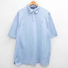 XL/古着 ラルフローレン ポロゴルフ 半袖 ブランド ポロ シャツ メンズ 90s ワンポイントロゴ 大きいサイズ ロング丈 コットン 薄紺 ネイビ