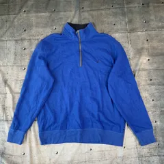 NAUTICA ハーフジップ フリーススウェット ブルー XL