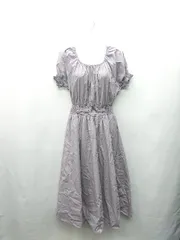 ◇ ⊂ OLIVE des OLIVE オリーブ デ オリーブ ウエストゴム 半袖 ロング丈 ワンピース サイズF ラベンダー系 レディース E  【1410290040058】