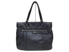 【美品】COACH コーチ F23973 デイジー エマ レザー トートバッグ ブラック シルバー金具 中古 ハンドバッグ ショルダーバッグ レディース 女性用 レディース ブランド 黒 本革 カーフ 希少 レア プレゼント ギフト バック