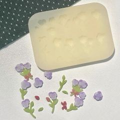シリコンモールド　花　パンジー　三色すみれ　装飾　デコパーツ　レジン　トレカ