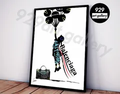 No.143フレーム付きキャンバスアートオマージュアートバンクシー絵画