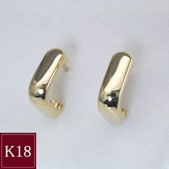 Carat K18YG中折れ式 フープピアス13mmペアシェープ 雫 キャラット 