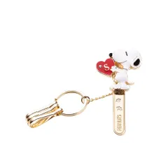 [スリーカラット] PEANUTS バッグキークリップ スヌーピー イニシャル キーホルダー バッグチャーム スヌーピー グッズ 雑貨 人気 (S) [S]