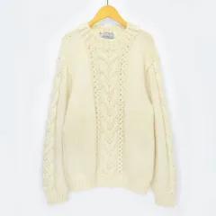 MACPHEE マカフィー レディース M 手編み ケーブルニット ニット セーター プルオーバー クルーネック モヘア ビンテージ ハンドメイド トゥモローランド ホワイト 白 アイボリー