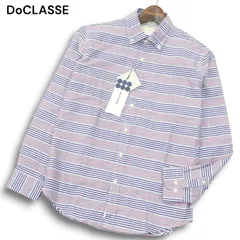 【新品 未使用】 DoCLASSE ドゥクラッセ 通年 PURE FINE+★ 形態安定 長袖 チェック ボタンダウン シャツ Sz.M メンズ