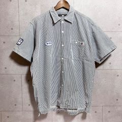 FUTURA フューチュラ ハーフジップ ヒッコリー 半袖 ワークシャツ L