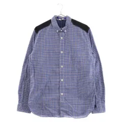 JUNYA WATANABE COMME des GARCONS (ジュンヤワタナベ コムデギャルソン) 21AW 切替 チェック柄 フロントポケット 長袖シャツ ブルー WH-B003のサムネイル