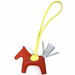 エルメス HERMES ロデオチャーム PM アニョーミロ カーネリアン ライム ブルーブリュム U刻印(2022年製) バッグチャーム 【中古】Sランク