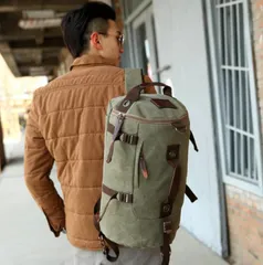 ドラムバッグ 布 大容量 2WAY ドラムバッグ 帆布 リュックサック ボストンバッグ バッグパック 防水 遠足 旅行 キャンパス 大きめ 春夏#hakob164297