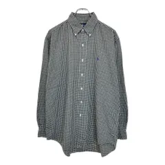 RALPH LAUREN ラルフローレン ボタンダウン 長袖シャツ ギンガムチェック ブラック(メンズ M)中古 古着 V1589
