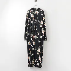 【値下げ】2021AW インゲボルグ INGEBORG マグノリアフィーゴpt.カットソーワンピース 3（9号）/ブラック 花柄 フラワー ドレス【2400013937474】