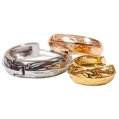 【片耳用】ハワイアンジュエリー スクロール 太め フープ ピアス