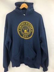 80-90年代前半 M.J.SOFFE U.S.NAVY プリント　MADE IN USA 裏起毛パーカー　サイズXL 06022417 01