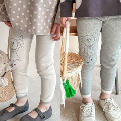 かわいいうさぎレギンス【80-120】リブ　女の子　スパッツ　タイツ　フルレングス ボトムス