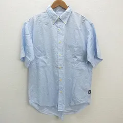 y■ノースフェイス/THE NORTH FACE ボタンダウン半袖シャツ■白/水色【メンズL】MENS/236【中古】