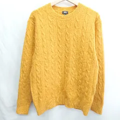 ◇ ⊇ UNIQLO ユニクロ ニット 長袖 セーター サイズM イエロー系 メンズ E  【1502030035834】