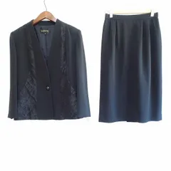 #anc ラピーヌ LAPINE スカートスーツ 11 黒 レース ノーカラー セットアップ ブラックフォーマル ロング レディース [832846]