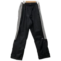 00's/00年代 adidas/アディダス ウーブントラックパンツ スリーライン ボトム ナイロンパンツ ワンポイント刺繍 MALAYSIA製 メンズL ブラック