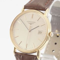 稼動品 新品ベルト ロンジン LONGINES グランドクラシック L4.720.2 クオーツ デイト ゴールド文字盤 メンズ腕時計 スイス製