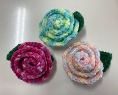 薔薇🌹手づくりアクリルたわし　3点セット　happy00154