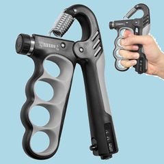 【特価商品】カウンター付き 5-1000kg 筋トレグッズ 負荷調整可能 ハンドグリップ 男女兼用 トレーニング 握力 黑灰色 MAHOUYA
