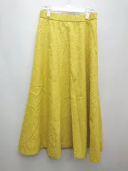 ◇ COCO DEAL ウエストゴム 裏地あり 大人女子 ロング フレア スカート サイズ2 イエロー マスタード系 レディース P  【1307250026460】