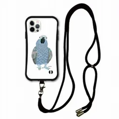 [iPhone12 Pro Max] スマホショルダー付 アニマル柄 動物 iPhone15 i-coronケース アイフォン 14 Pro 13 12 11 XR スマホケース カバー ショルダーストラップ 肩掛け 斜め掛け ヨウム トリ 鳥 オウム