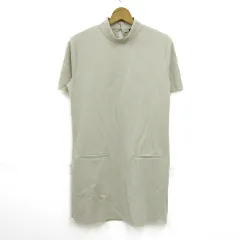 ザラ ワンピース 半袖 ハイネック トップス レディース Mサイズ ベージュ系 ZARA