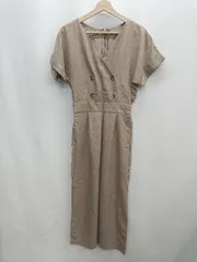 ◇ ⊂ GU ジーユー 半袖 オールインワン サイズS ブラウン系 レディース E  【1501160032355】