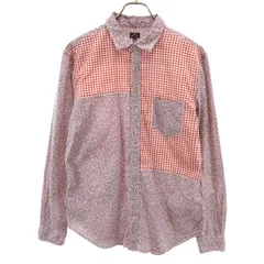 PS Paul Smith ピーエスポールスミス 日本製 ドットチェック柄 長袖 コットンシャツ L レッド レディース 古着