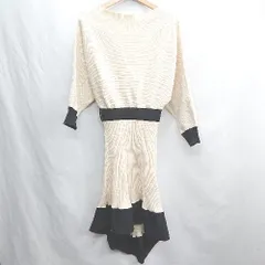 ◇ ⊇ ROYAL PARTY バイカラー 長袖 ロング ワンピース サイズF ベージュ レディース E  【1502200007302】