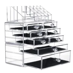 SANNO 化粧品収納ボックス メイクボックス コスメ収納 クリアケース 透明アクリルケース アクセサリーケース コスメボックス メイク収納 1