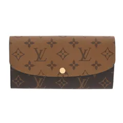 ルイヴィトン モノグラムリバース ポルトフォイユ エミリー ブラウン/キャメル  M82157  レディース モノグラムキャンバス  長財布