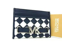■新品■未使用■ MICHAEL KORS マイケルコース レザー カードケース パスケース カード入れ 定期入れ レディース ネイビー系 BP1173