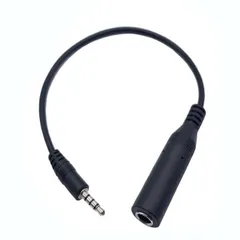 4極 3.5mm(オス) - 6.35mm(メス) オーディオ変換ケーブル 6.35mmステレオ標準ジャック 4極3.5mmステレオミニプラグ[定形外郵便、送料無料]mer004