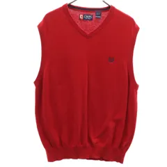 CHAPS チャップス Vネック ニットベスト XL 赤 メンズ 古着のサムネイル