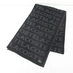 ラコステ LACOSTE マフラー ストール 黒系 ブラック ロゴ マーク 刺繍のサムネイル